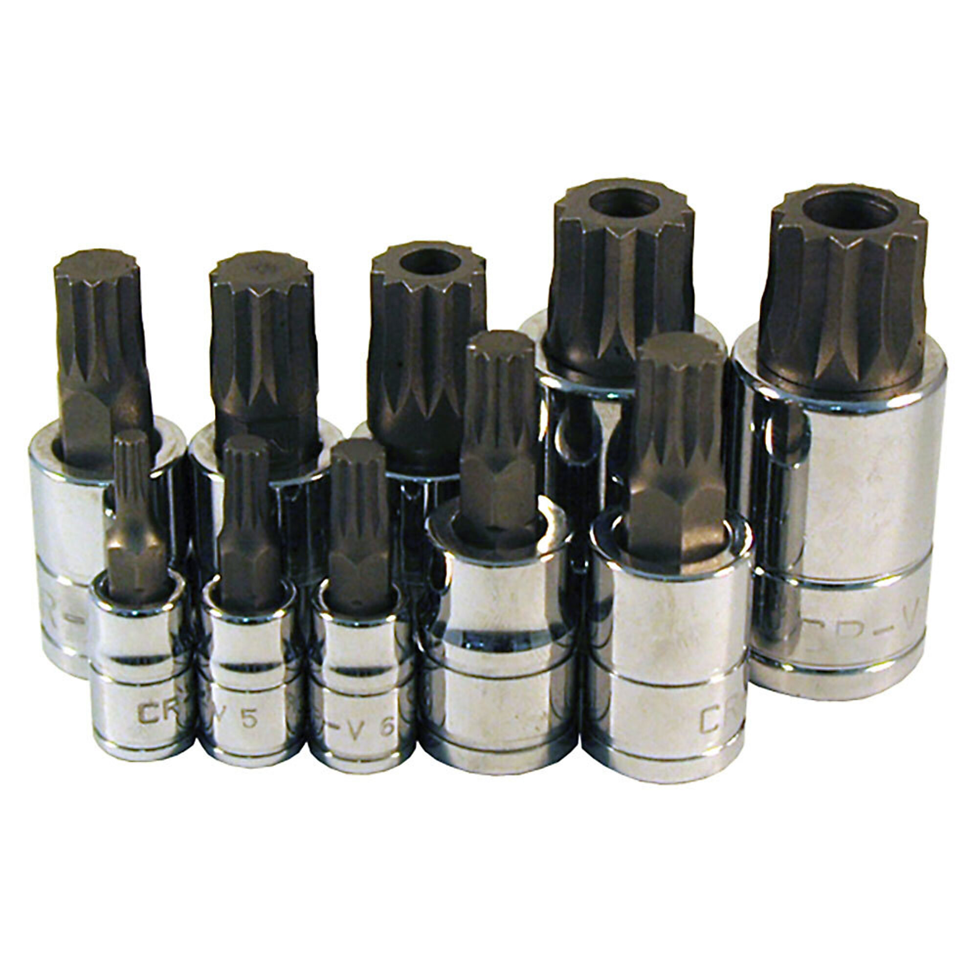 ATD Socket Bit Set Triple Sq Uare Spline 10 Pc M4-M18, Model# 10104
